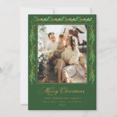 Holly Garland Merry Christmas Photo Card Kaart (Voorkant)