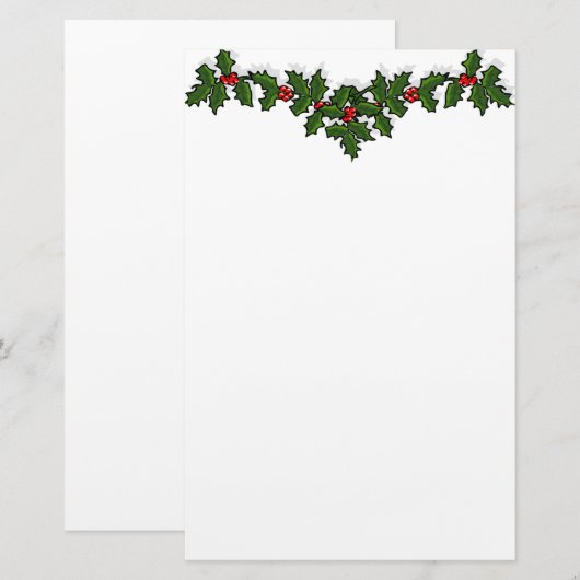 Holly Garland Stationery Briefpapier (Voorkant / Achterkant)