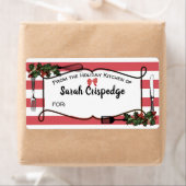 Holly gebruiksvoorwerpen Kerstmis voedsel cadeau s Etiket (Insitu)