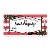 Holly gebruiksvoorwerpen Kerstmis voedsel cadeau s Etiket (Voorkant)