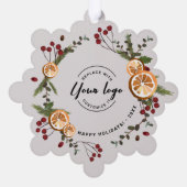 Holly Gedroogde sinaasappel Bladerwerk Zakelijke l Ornament Kaart (Achterkant)