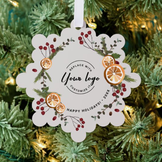 Holly Gedroogde sinaasappel Bladerwerk Zakelijke l Ornament Kaart (Insitu (Drie))