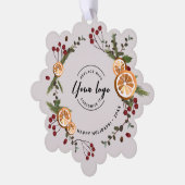 Holly Gedroogde sinaasappel Bladerwerk Zakelijke l Ornament Kaart (Links)