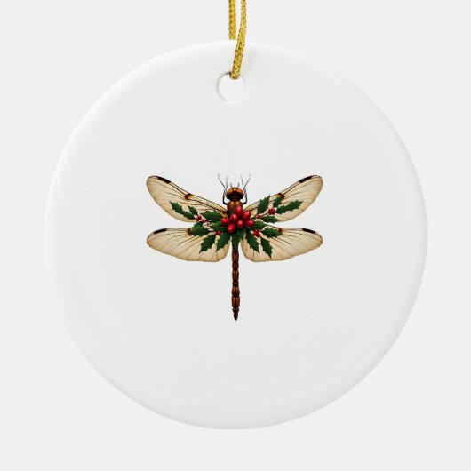 Holly gevleugelde libel keramisch ornament (Voorkant)