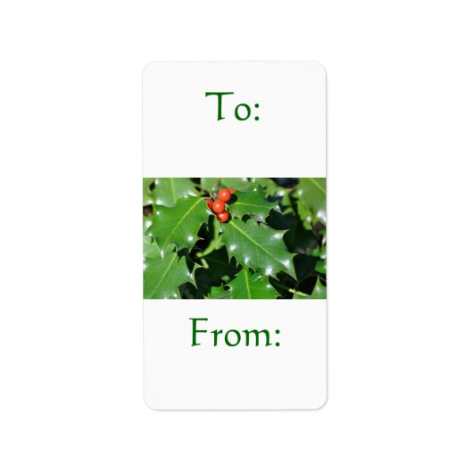 Holly Gift Label (Voorkant)