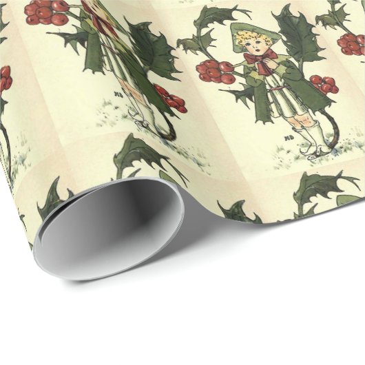  Holly Gift Wrapping Paper Cadeaupapier (Rol Hoek)