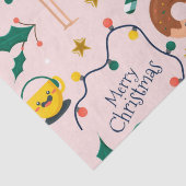 Holly Gifts Kerstmis Roze Tissuepapier (Detail)