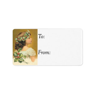 Holly Girl  Gift Label