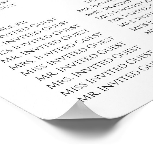 Holly Gold Foliage kerstbruiloft - Zitkaart Poster (Hoek)