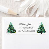 Holly Green kerstboom Festive Wedding Label (Insitu)