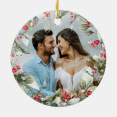 Holly Greenery | Kerstkeramische sieraden Keramisch Ornament (Achterkant)