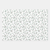 Holly Greenery Patterns Christmas Gifts Inpakpapier Vel (Voorkant 2)