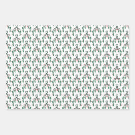 Holly Greenery Patterns Christmas Gifts Inpakpapier Vel