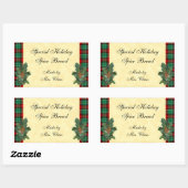 Holly Groen Rood Plaid Vakantie Bakken Sticker (Vel)