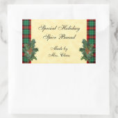 Holly Groen Rood Plaid Vakantie Bakken Sticker (Tas)