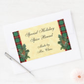 Holly Groen Rood Plaid Vakantie Bakken Sticker (Envelop)