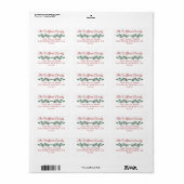 Holly Half Wreath Christmas Return Address Etiket (Full Sheet)