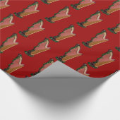 Holly Harp kerstpapier Cadeaupapier (Hoek)