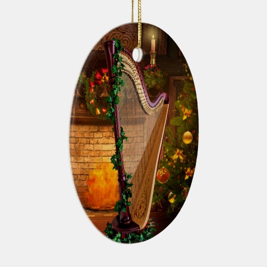 Holly Harp kerstversiering Keramisch Ornament (Rechts)