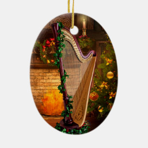 Holly Harp kerstversiering Keramisch Ornament