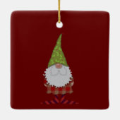 Holly Hatted Kerstgenoome Keramisch Ornament (Achterkant)