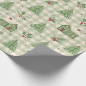 Holly Hearth Kerstmis Cadeaupapier (Hoek)