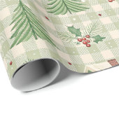 Holly Hearth Kerstmis Cadeaupapier (Rol Hoek)