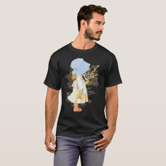 Holly Hobbie County Meisje Holding Bloemen Zoet T-shirt (Voorkant volledig)