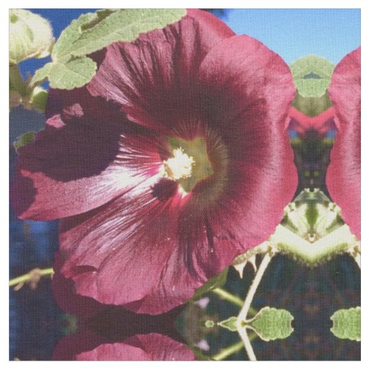 Holly Hock Red Stof (Close Up)
