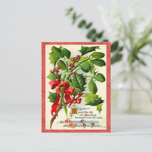  Holly Holiday Briefkaart (Staand voorkant)