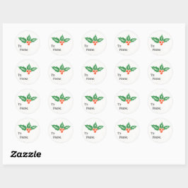 Holly Holiday Christmas Gift Label Sticker
