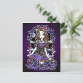 Holly Holiday Christmas Party Snoep Angel Briefkaa Feestdagenkaart (Staand voorkant)