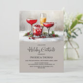 Holly Holiday Cocktail Party Kaart (Staand voorkant)