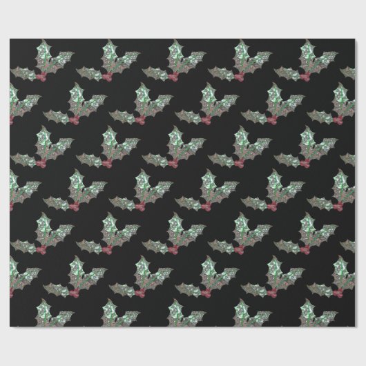 Holly Holiday Festive Chic Cadeaupapier (Vlak)