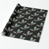 Holly Holiday Festive Chic Cadeaupapier (Uitgerold)
