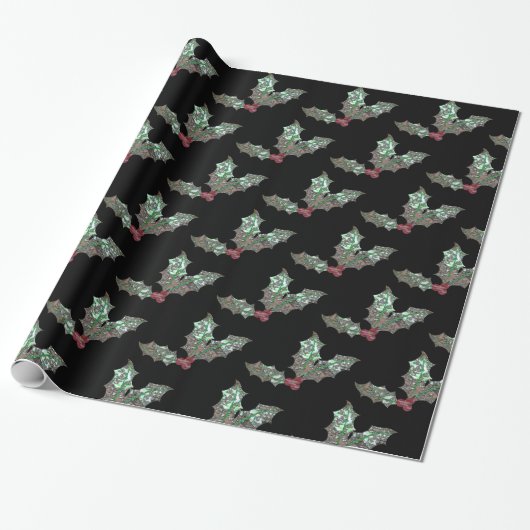 Holly Holiday Festive Chic Cadeaupapier (Uitgerold)