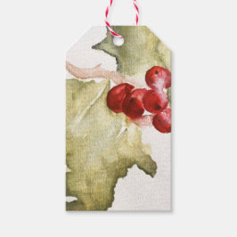 Holly Holiday Gift Labels Cadeaulabel