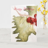 Holly Holiday Greeting Kaart (Gele Bloem)