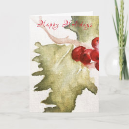 Holly Holiday Greeting Kaart
