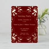 Holly Holiday Pary Folie Uitnodiging (Staand Voorkant)