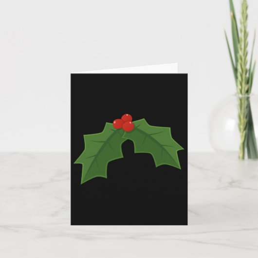 Holly - Holly en bessen Kerstmis Kaart (Voorkant)