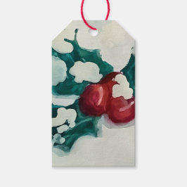 Holly in de sneeuw cadeaulabel