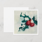 Holly in de sneeuw feestdagenkaart (Voorkant / Achterkant)