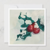 Holly in de sneeuw feestdagenkaart (Voorkant)