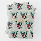 Holly in de sneeuw inpakpapier vel (In situ)