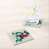 Holly in de sneeuw kartonnen onderzetters (Insitu)