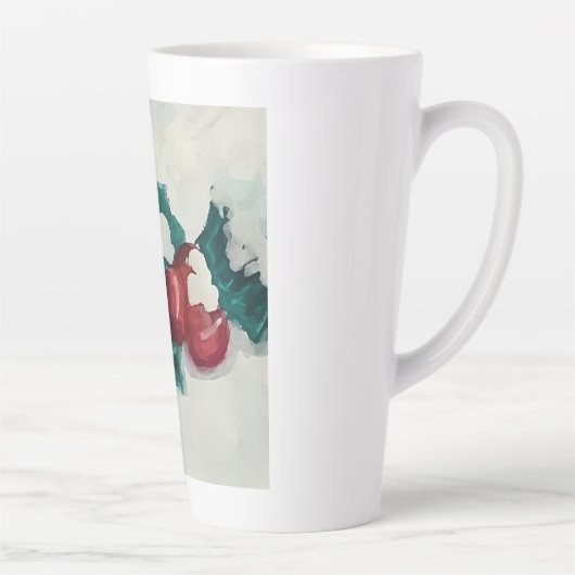 Holly in de sneeuw latte mok (Rechts)