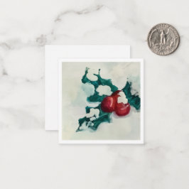 Holly in de sneeuw notitiekaartje