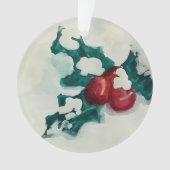 Holly in de sneeuw ornament (voorkant)
