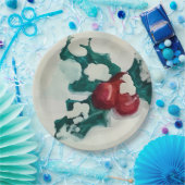 Holly in de sneeuw papieren bordje (Feest)